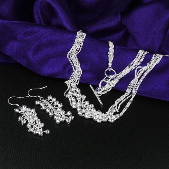 Carly Lyana Multi Strand Beaded Necklace Dangle Earrings Jewelry Set Gift Boxed - Picture 5 of 13